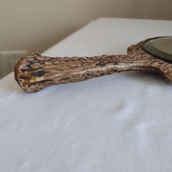 Antique Faux Antler Vanity Set with Sterling Cartouches - Picture 4 of 16